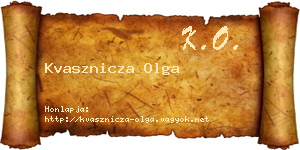 Kvasznicza Olga névjegykártya
